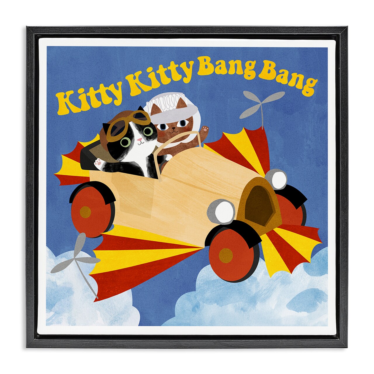 Stupell Industries Funny Pilot Cats Movie Parody Floating Frame, design by Angie Rozelaar
